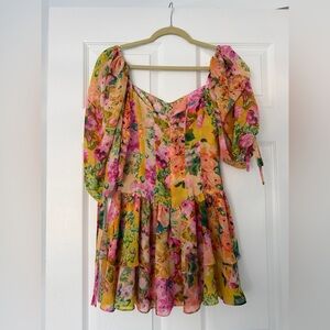 For Love and Lemons Floral Mini Dress Size XS
